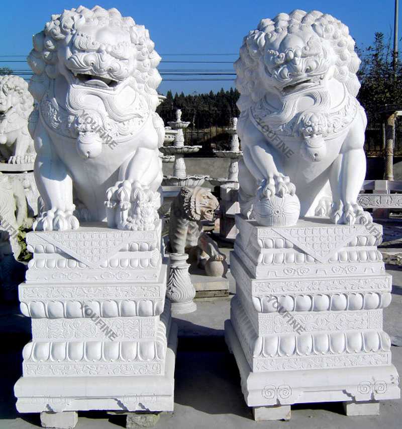marble chinese foo dog statue for sale