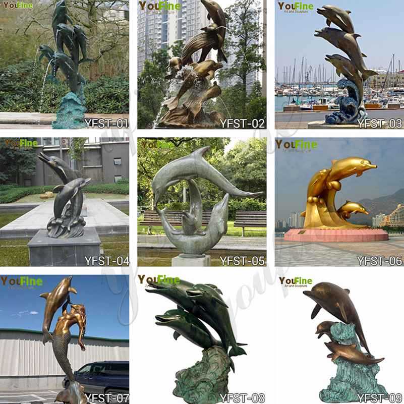 modern bronze dolphins fountain for outdoor