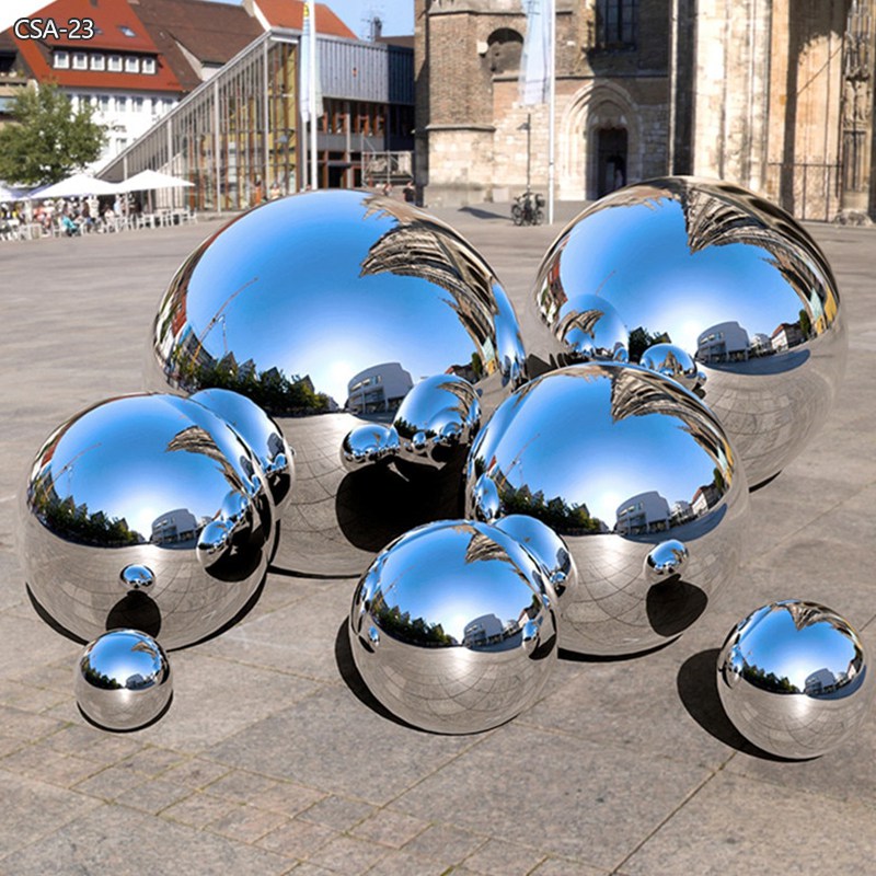 modern stainless steel ball sculpture