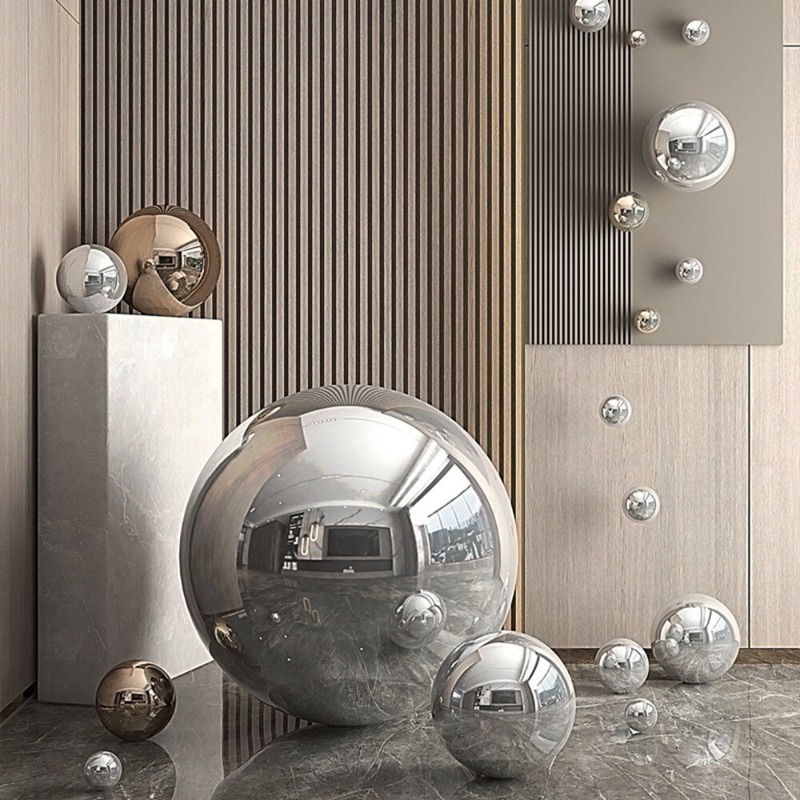 modern stainless steel ball sculpture