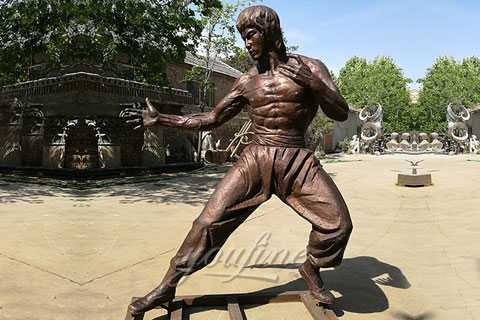 Life size famous kongfu garden bronze Bruce Lee statue BOKK-14