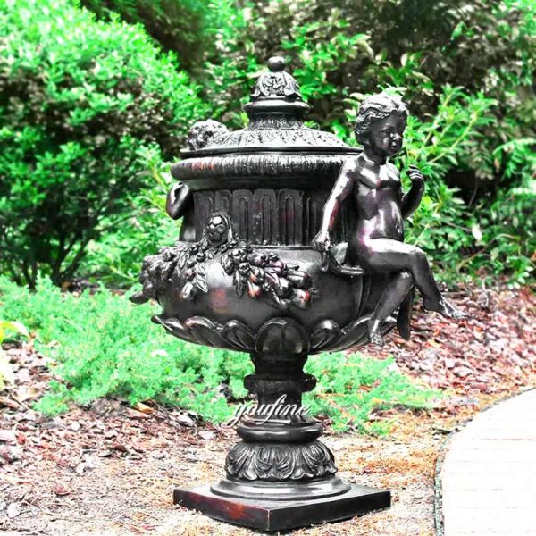 outdoor angel planters-YouFine Sculpture
