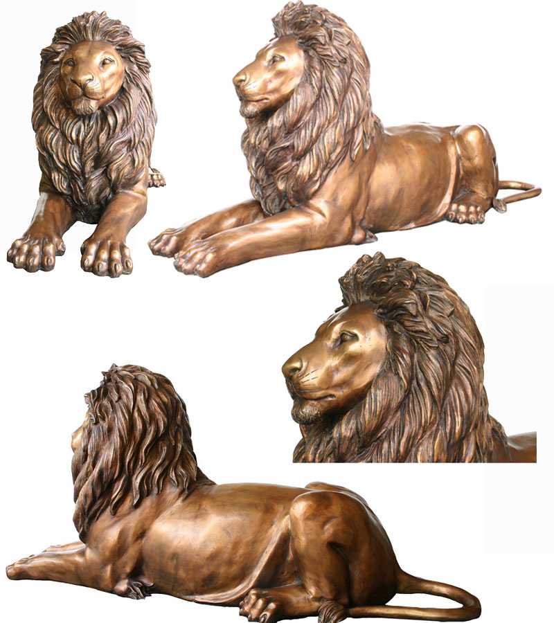 outdoor casting bronze lion statue for sale
