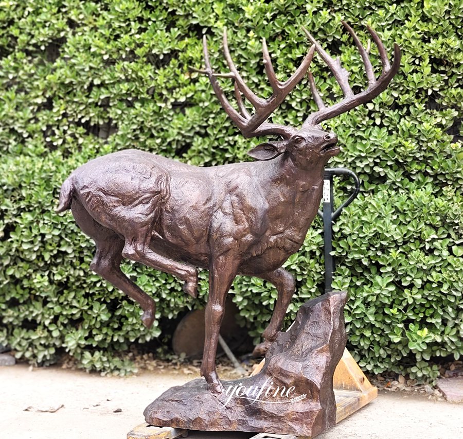 outdoor garden deer statues