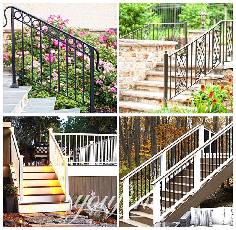 outdoor metal stair rails-YouFine Art Railing
