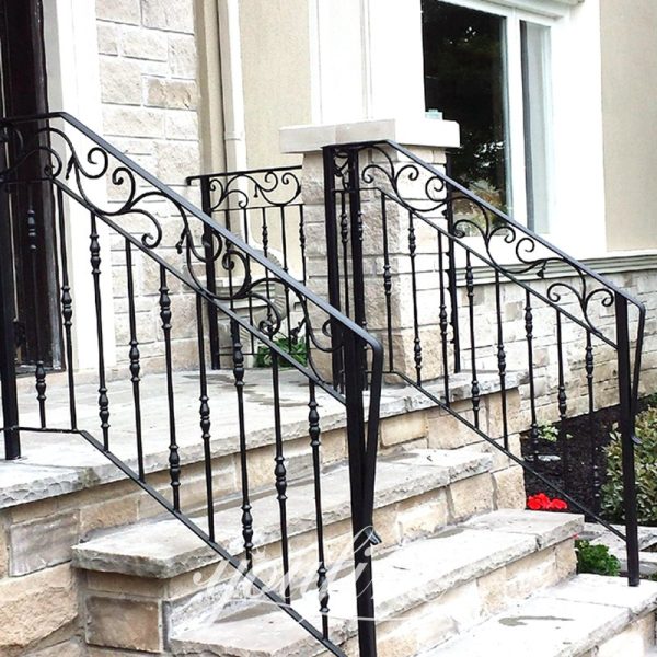 outdoor metal wrought iron stair railings-YouFine Art Railing