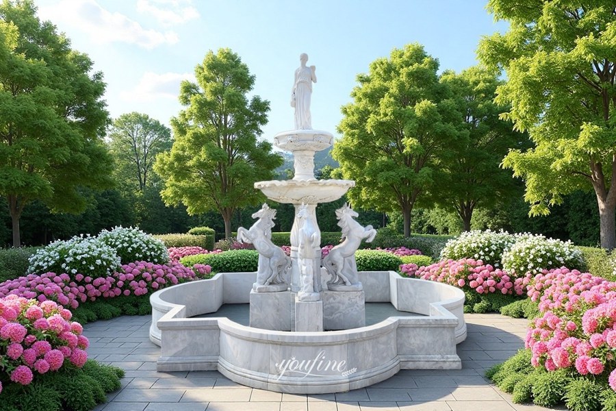 rearing horse fountain