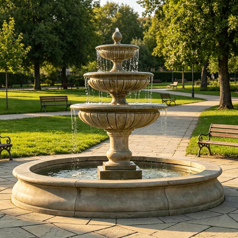 small park fountain for outdoor