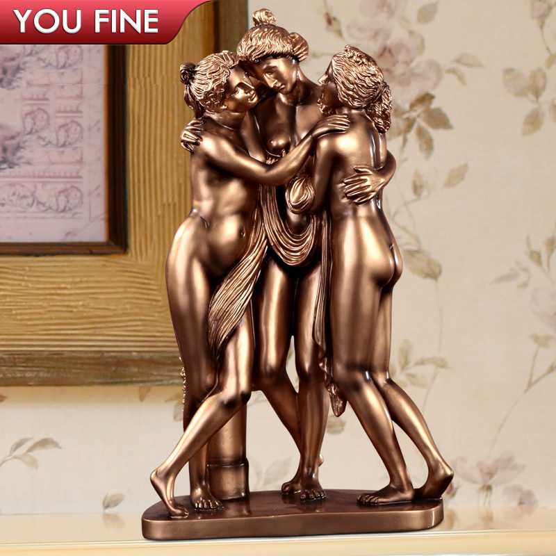 Life Size Three Graces Figure Bronze Sculpture  for Garden Decoration