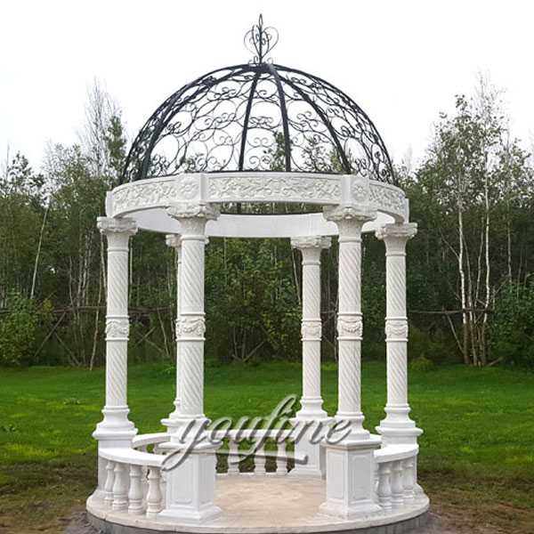 white marble gazebo lawn ornamental for sale