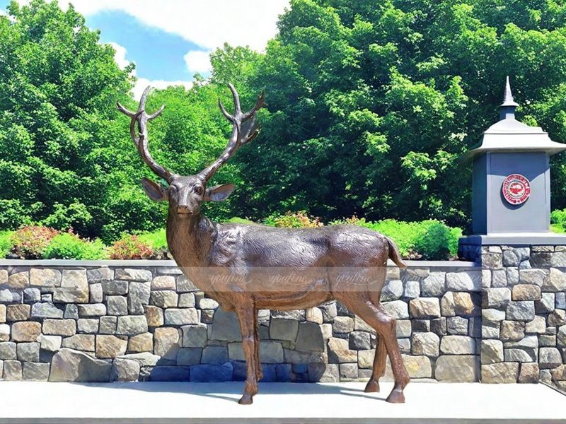 Outdoor Garden Brass Deer Sculpture