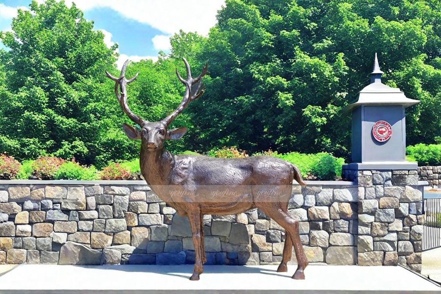 Outdoor Garden Brass Deer Sculpture BABD-04