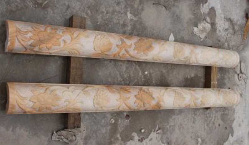 yellow marble hole column for sale