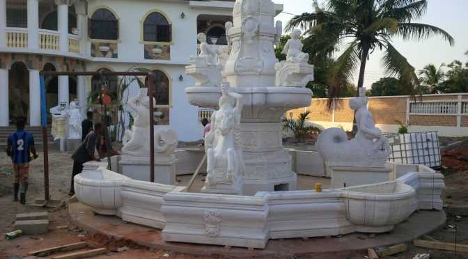 outdoor large marble fountain