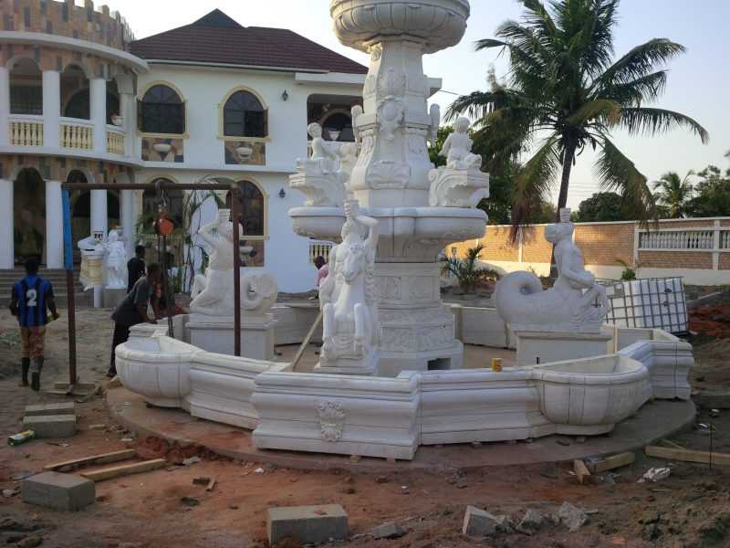 Feedback From Tanzania Ordered a Large Marble Water Fountain with Statue of Poseidon
