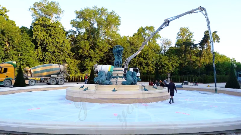 Install fountain sculpture