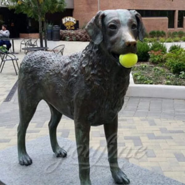 Life size funny bronze dog statue