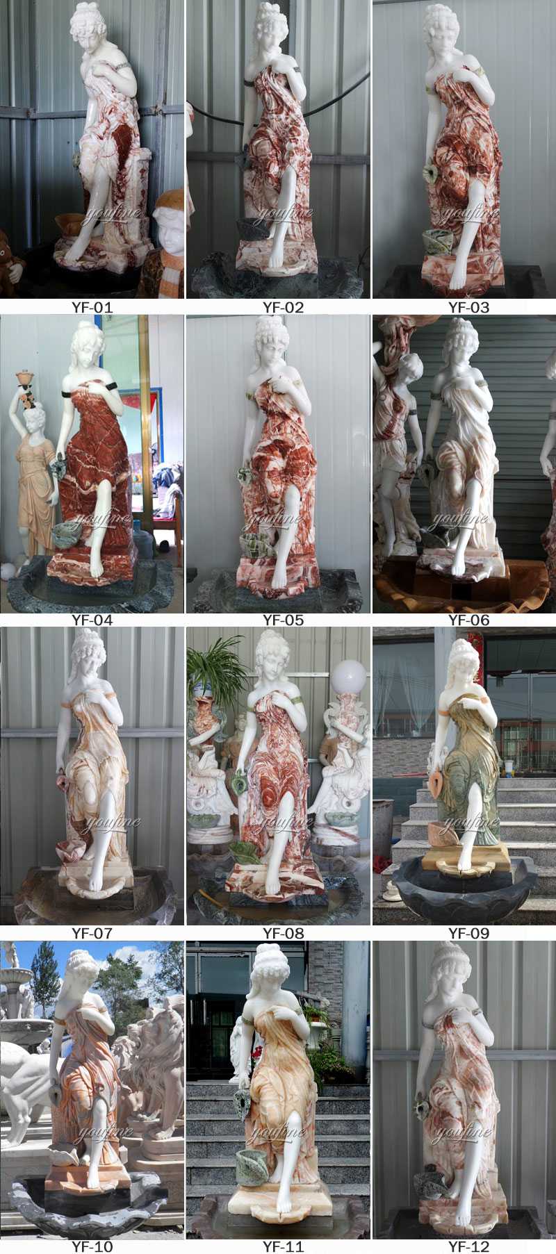 Outdoor Garden Lady Marble Stone Fountains for sale