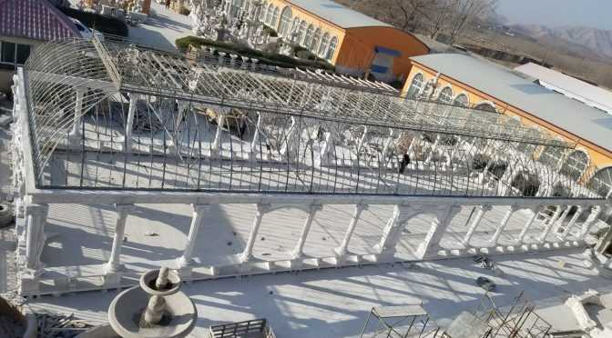 Large majestic white marble gazebo