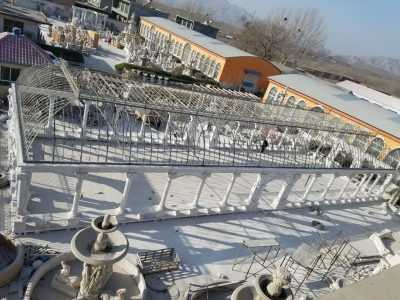 Large majestic white marble gazebo for Europe clients–MOKK-100