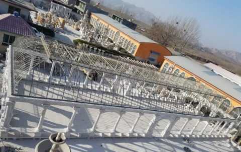 Luxury Classical Garden Pavilion with Marble Columns and Iron Dome MOKK-100