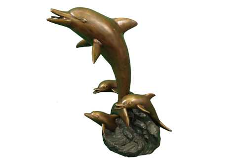 life size garden bronze dolphin sculpture
