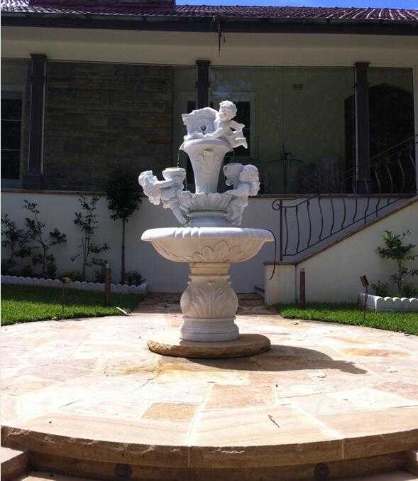 Garden Marble Angel Water Fountains and Gazebo for Australia client