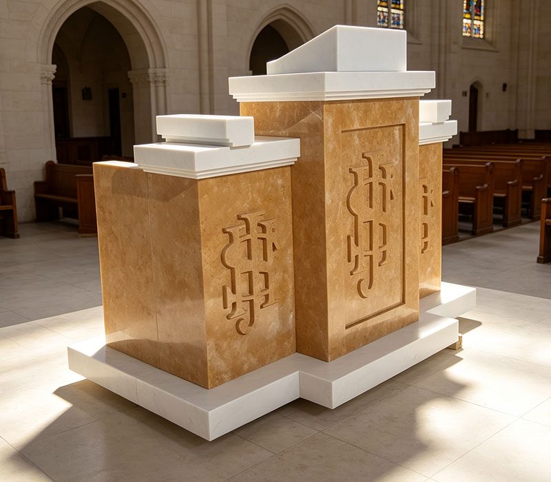 yellow pulpit designs for church