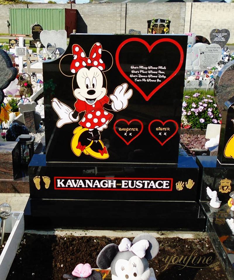 Black Granite Cartoon Headstone