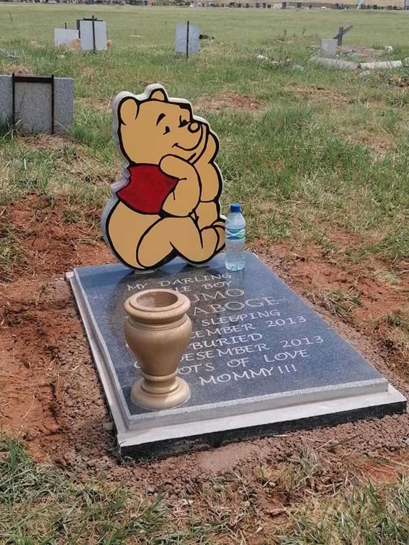Black Granite Cartoon Headstone