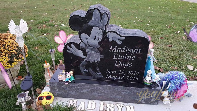 Black Granite Cartoon Headstone