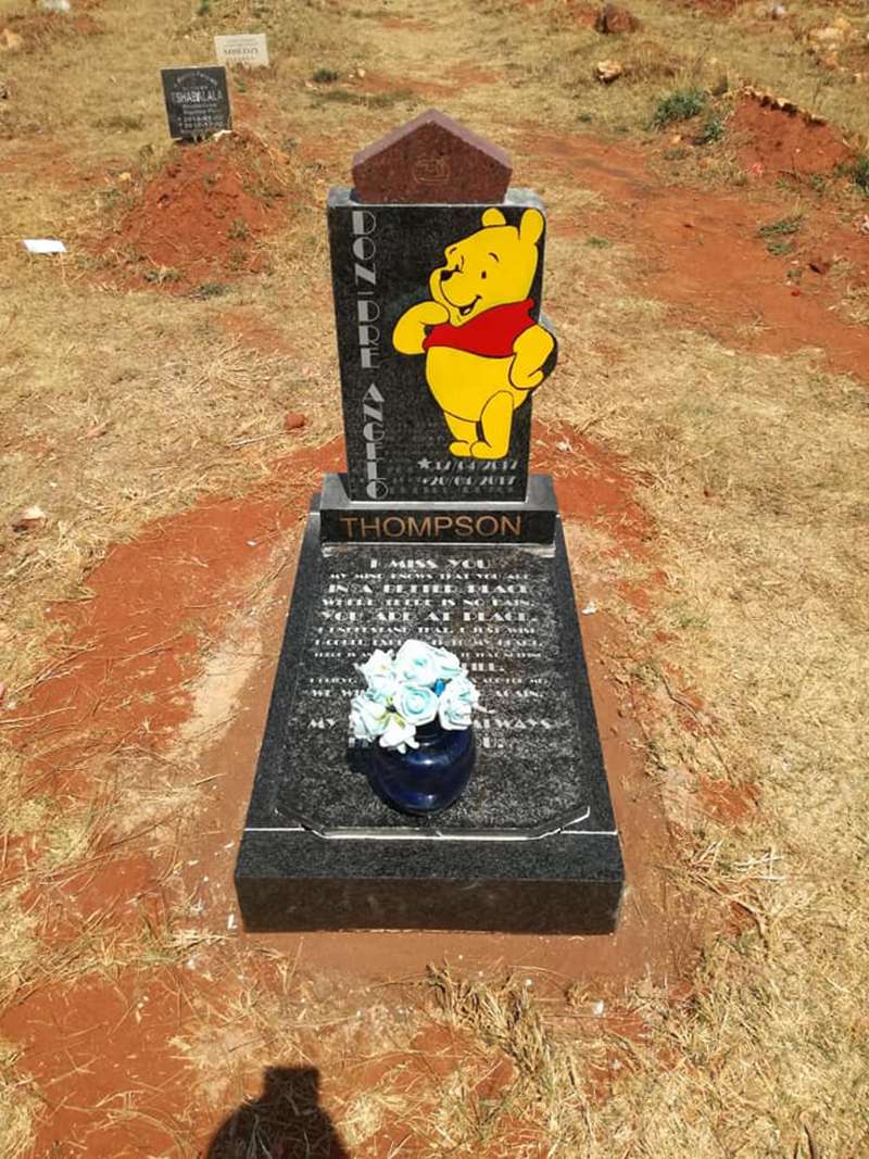 Black Granite Cartoon Headstone