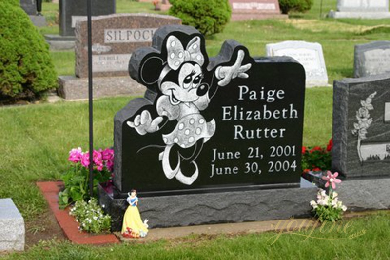 Black Granite Cartoon Headstone