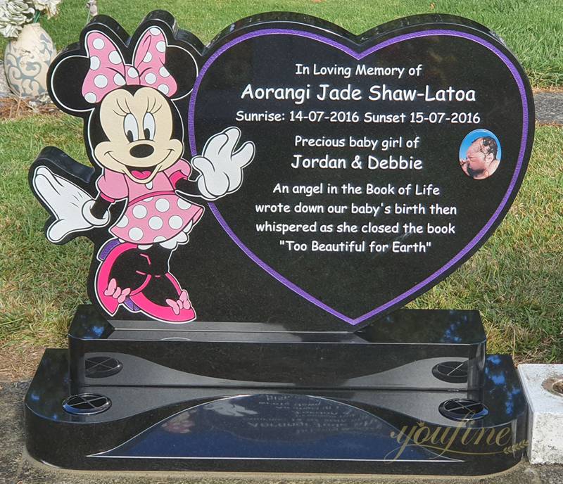 Black Granite Cartoon Headstone