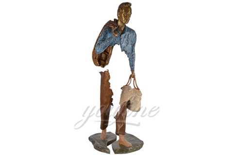 Outdoor Distinguished Bruno Catalano Abstract Bronze Traveler Sculpture