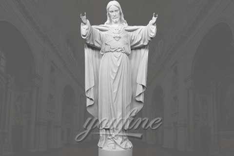 Customized Famous Classic Religious White Marble Jesus Statue