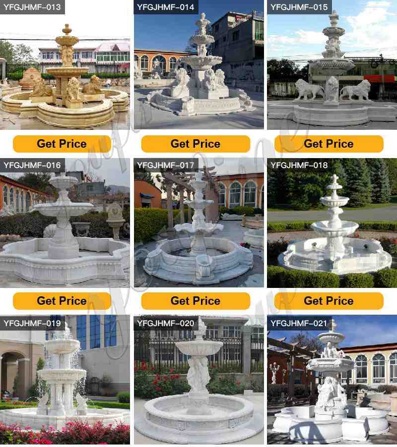 Garden Decoration Large Hand Carving Marble Lion Fountain Design