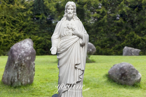 Hand Carved Life Size Stone Statue of The Lord Marble Jesus Statue for Sale