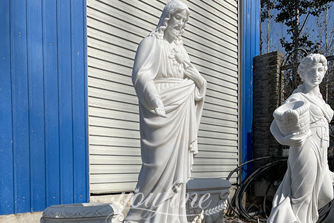 Hand Carved Life Size Stone Statue of The Lord Marble Jesus Statue for Sale