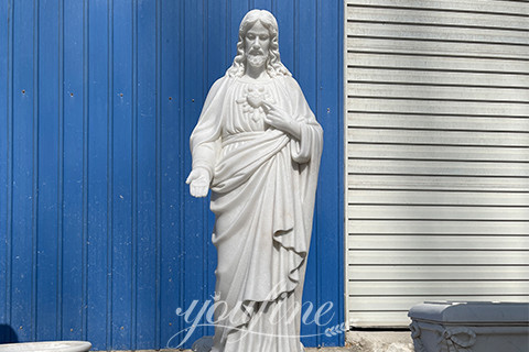 Hand Carved Life Size Stone Statue of The Lord Marble Jesus Statue for Sale