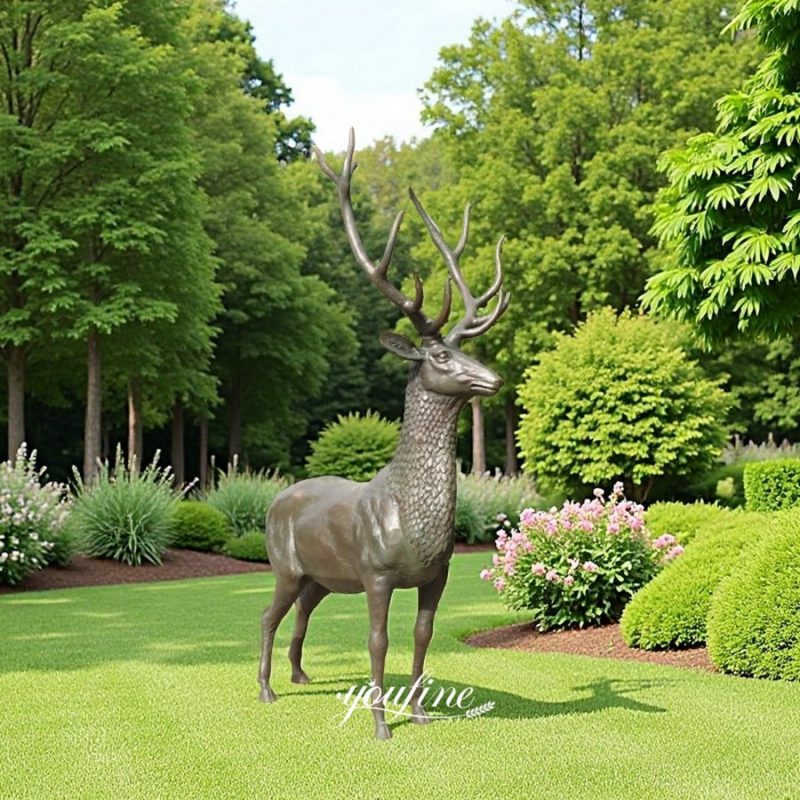 Life Size Brass Deer Statue BOK-155
