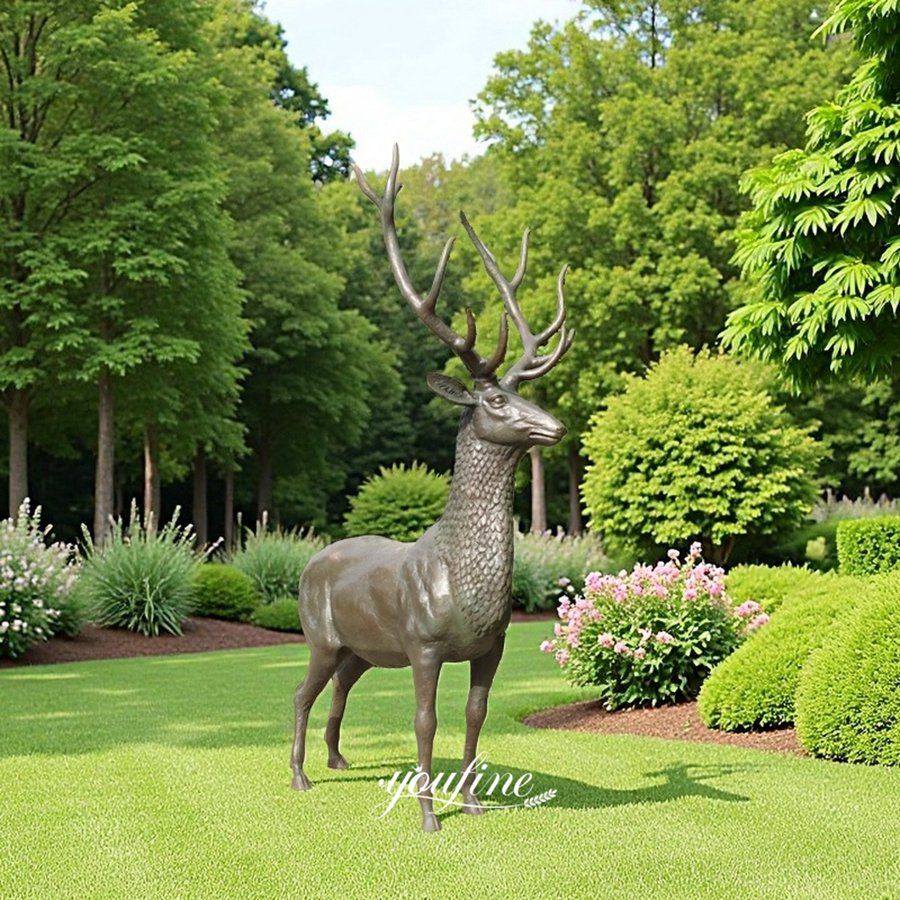 Life Size Brass Deer Statue