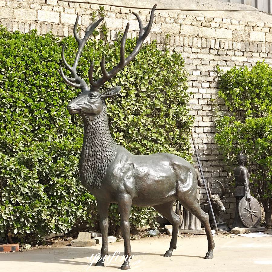 Life Size Brass Deer sculpture