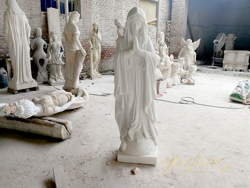 Life Size Outdoor Marble Stone Virgin Mary Statue