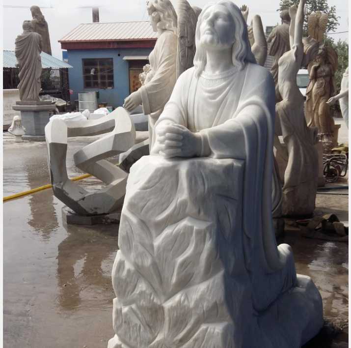 outdoor Marble Jesus Kneeling Statue for Australian Church