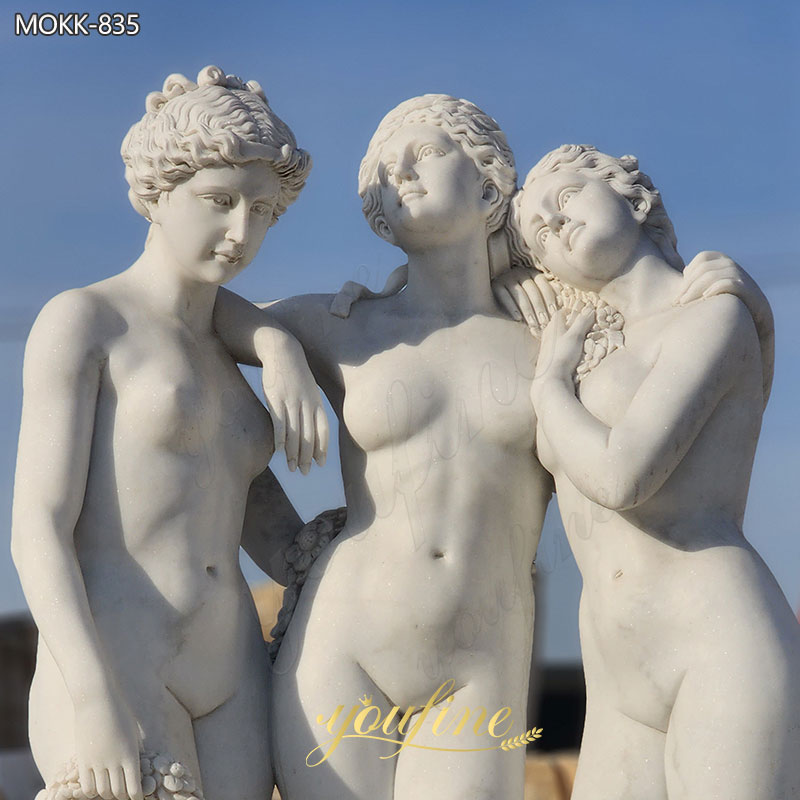 Marble Three Graces Statue details