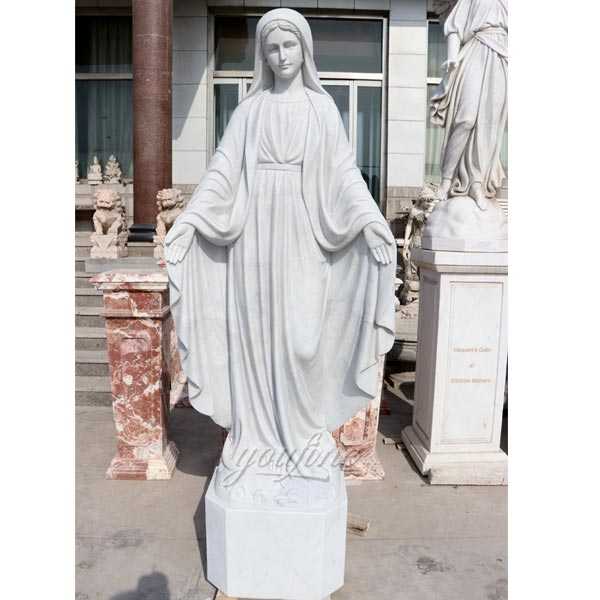 High Polished Hand Carved Mary Marble Statue for church