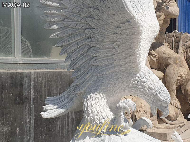 Natural Carved Marble Eagle Statue