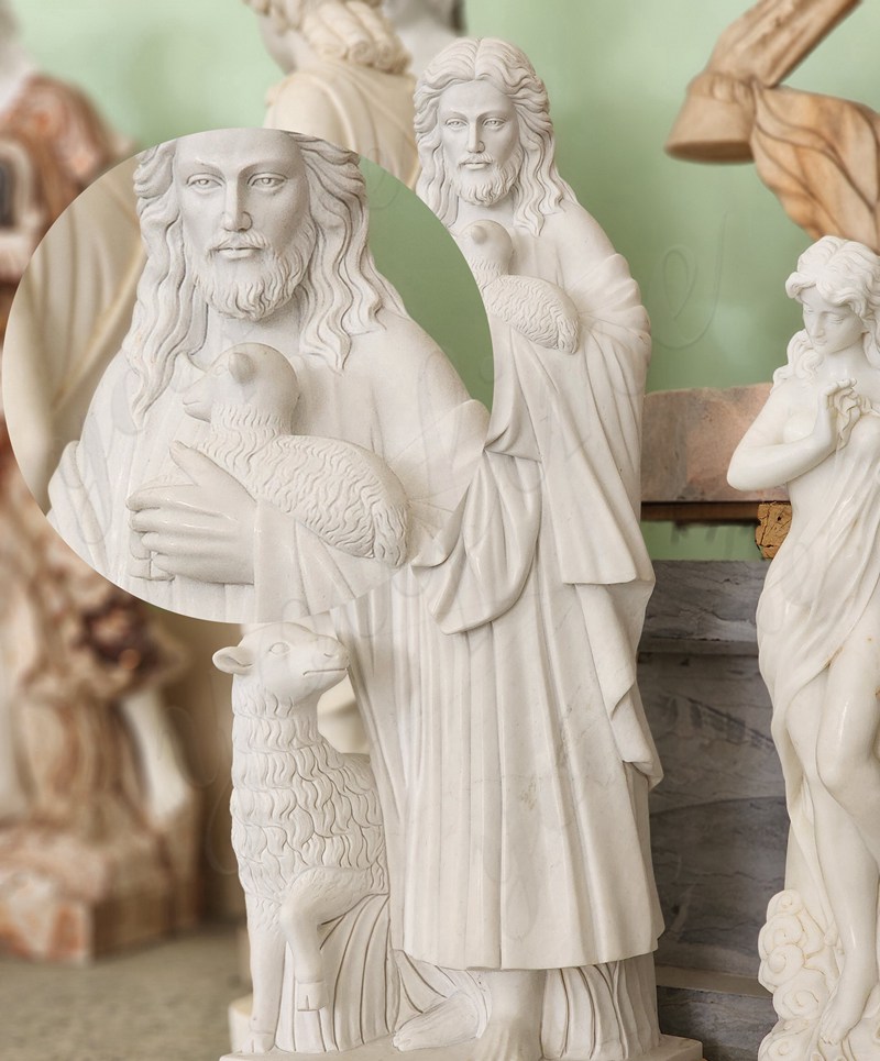Natural White Marble Life Size Jesus