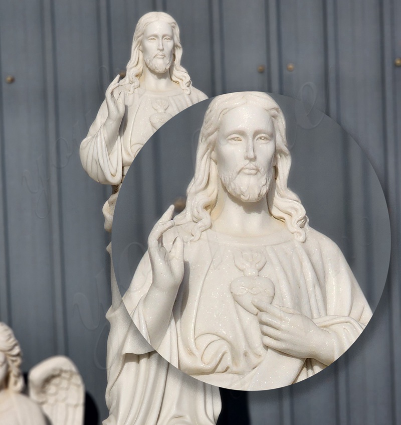 Natural White Marble Life Size Jesus